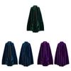 Medieval Plush Cloak With Gold Trim For Cosplay And Anime Role Playing