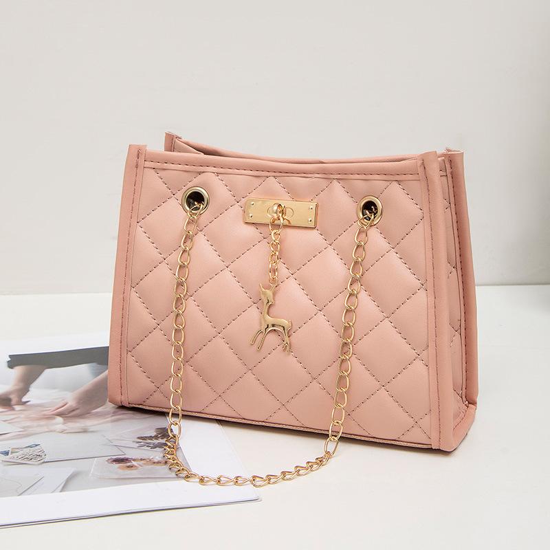 Deer Pendant Decorative Chain Messenger Bag Fashionable and Casual New Diamond Embroidered Women's Shoulder Bucket Bag