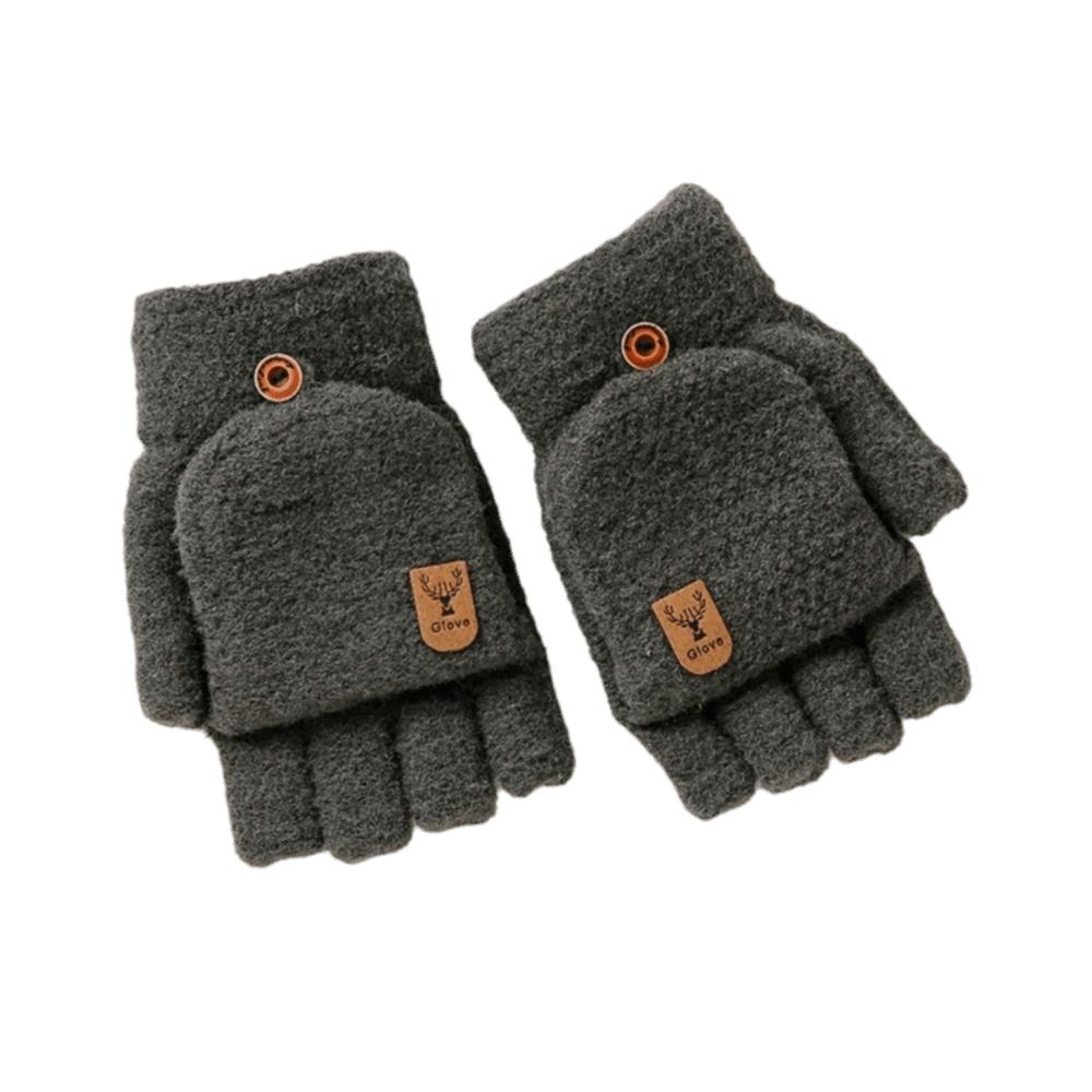 Warm Winter Knitted Gloves Thickened Writing Mittens Fashion Half Finger Mittens  for Men