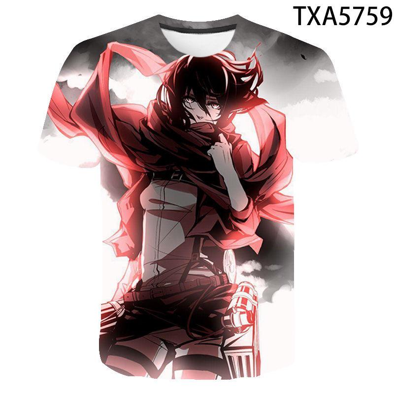 Attack on Titan 3D Pattern T-Shirt for Anime Fans, Stylish Cartoon Tops, Lightweight Polyester Casual Streetwear Clothes