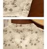 Chemise en Coton et Lin à Manches Longues et Décolleté en V Florale Gorge d'Hiver – Style Printanier Élégant pour Femme
