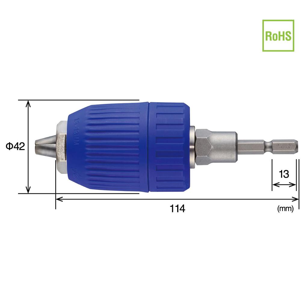 VESSEL Keyless Drill Chuck BH-37 (Grip Range 1.5-13mm)