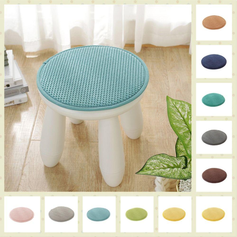Round Cushion Solid Color Thickened Non-Slip Chair Cushion Home Small Round Stool Student Dormitory Chair Stool Ass Cushion