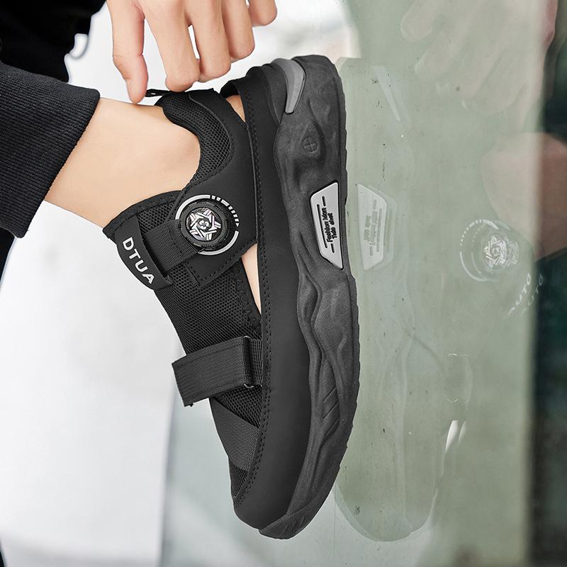 Outdoor Men's Sandals Fashion Mesh Men Casual Shoes Summer Non-slip Beach Shoes Hollow Breathable Lightweight Walking Sneakers