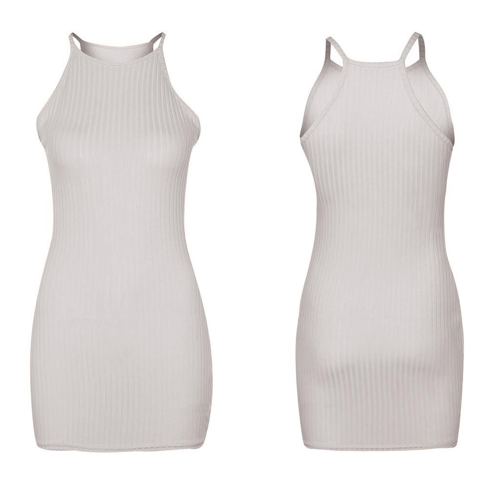 Women Pit Slip Mini Dress Summer Lady Sleeveless Bodycon Party Vestidos