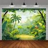 2D Safari Party Hintergrund Cartoon Dschungel Wald & Tukan Hintergrundtuch