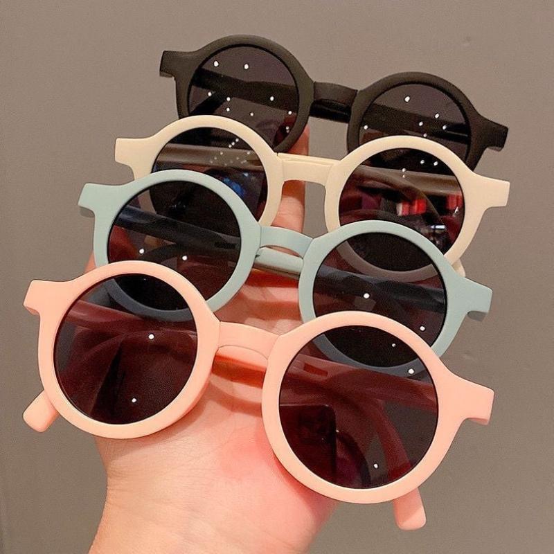 Fashion Kids Outdoor Portable Folding Sunglasses Retro Round Frame Eye Protection Sun Glasses for Boys Girls Children Travel Eyewear