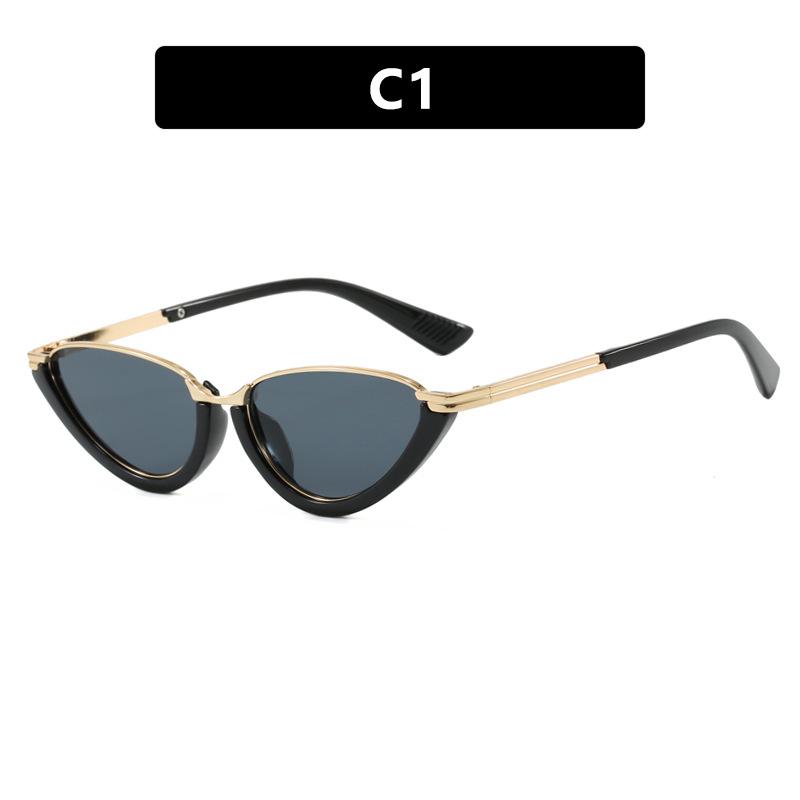 

Triangle Cat Eye Frame Sunglasses Women Fashion Luxury Brand Half Frame Sun Glasses Small Metal Frame Outdoor UV400 Eyeglasses