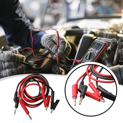 Hochwertige Kabeltestgeräte Messleitungen 1M Kabel 2 Stück Klemmen