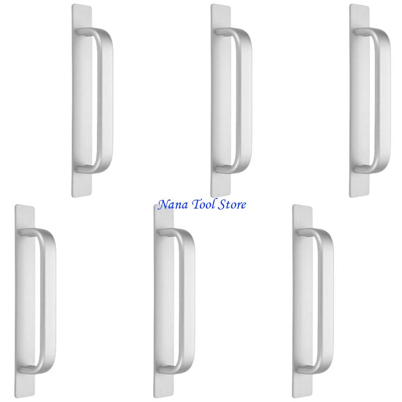 

31GJ 6PCS Tool Easy Mounting Kitchen Drawer Pulls Aluminum Strong Cupboard Handles срібний