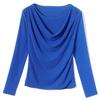 Round Neck Bright Silk Long Sleeve Pullover T-shirt for Women In Autumn New Style Celebrity Top Fashionable Base Shirt