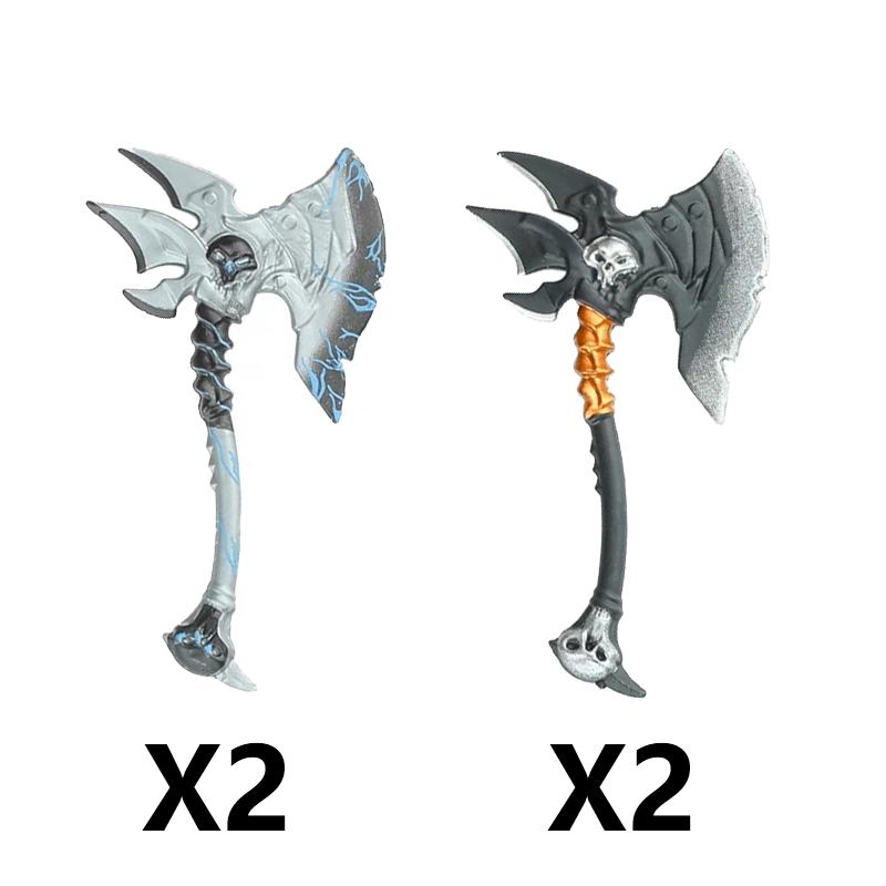 12/24 bucăți figurine medievale kit de accesorii pentru arme blocuri de construcție sabie regele scut regele leu topor de luptă trident topor cu două tăișuri jucărie din cărămidă