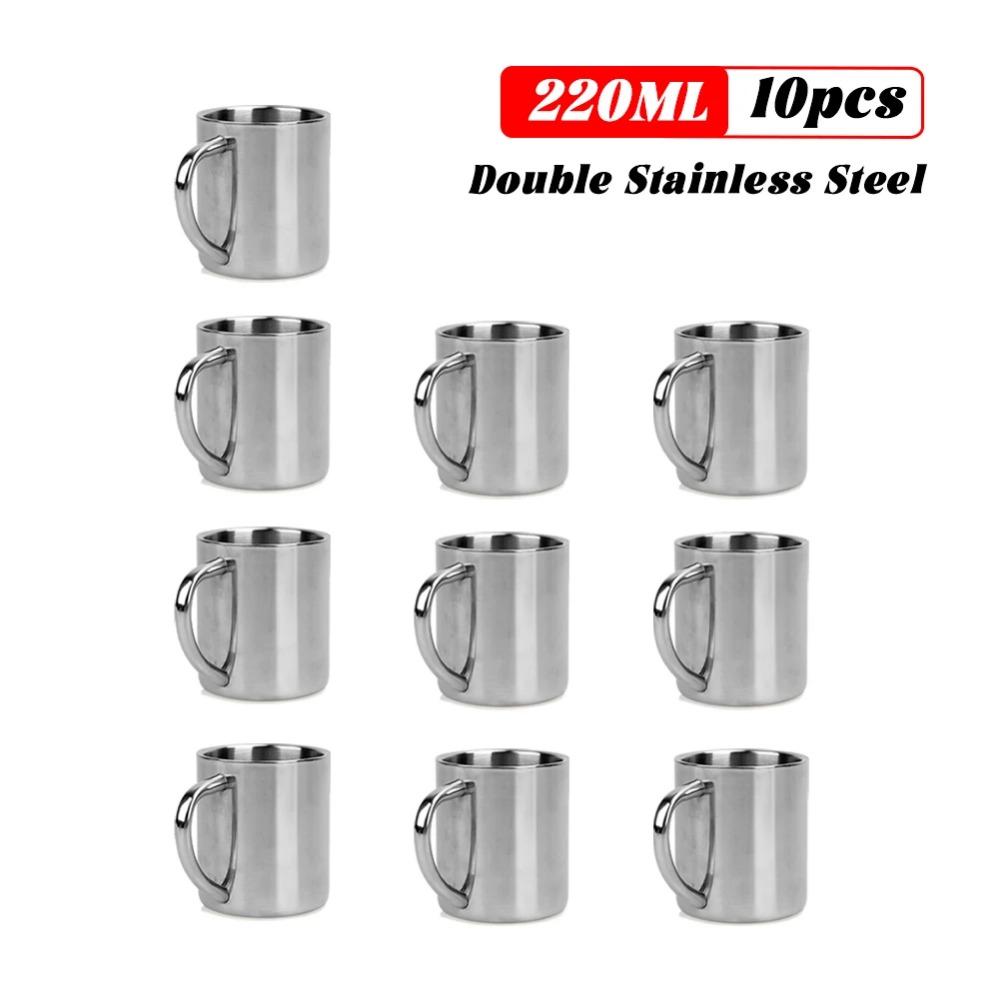 Stainless Steel Mug Coffee Cup Camping Mug Metal Coffee Tea Cup Mug Portable Milk Tea Cup Tumbler Water Mug Outdoor Drinking Cup