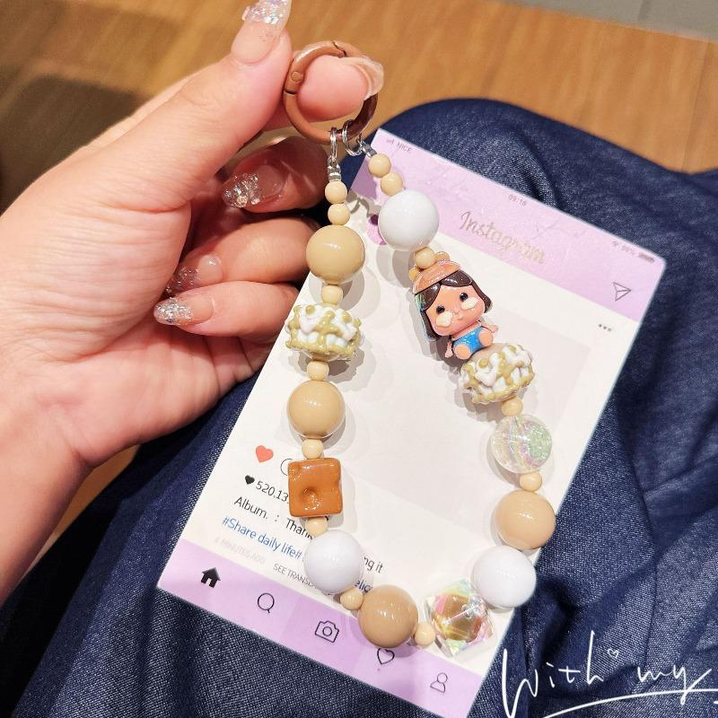 Hand-painted Beaded Cartoon Doll Mobile Phone Chain Mobile Phone Pendant Back Clip Blind Box Key Chain Pendant