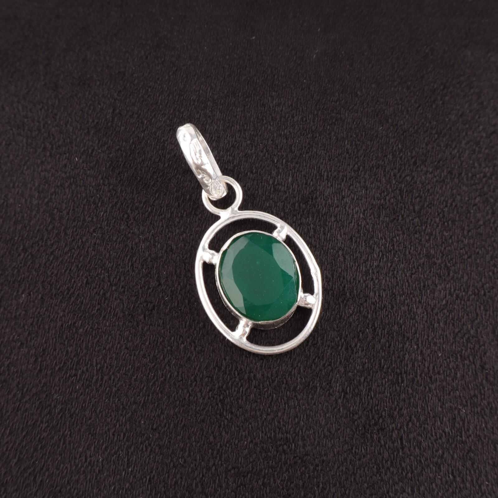 

Зеленый Оникс Драгоценный Камень 925 Стерлинговое Серебро Ювелирные Изделия Ручной Работы Стильный Кулон Для Нее PP-6-16