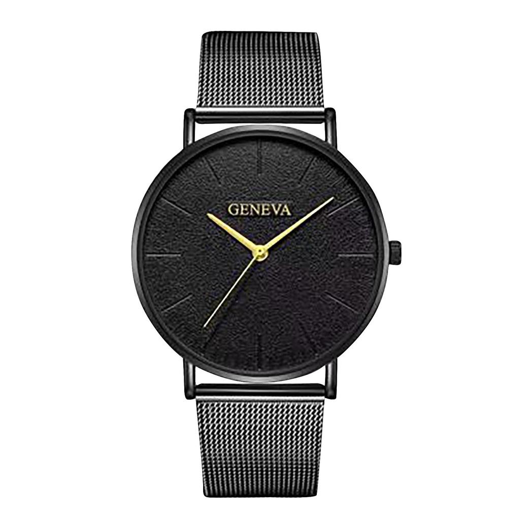 Men's Quartz Watch Stainless Steel Mesh Band Analog Display Minimalist Design Slim Case Lightweight Comfortable Fit