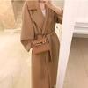 Red Woolen Coat Women's Woolen Coat Autumn and Winter High Sense Small Loose New Medium and Long