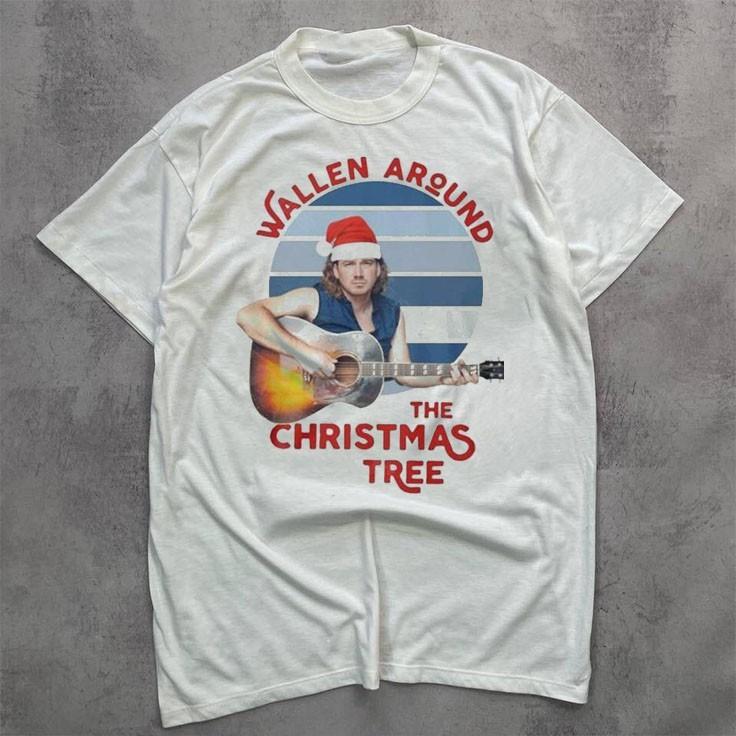 New Morgan Wallen around christmas tree Christmas Gift Unisex S-5XL Shirt DO384 Unisex T-Shirt L
