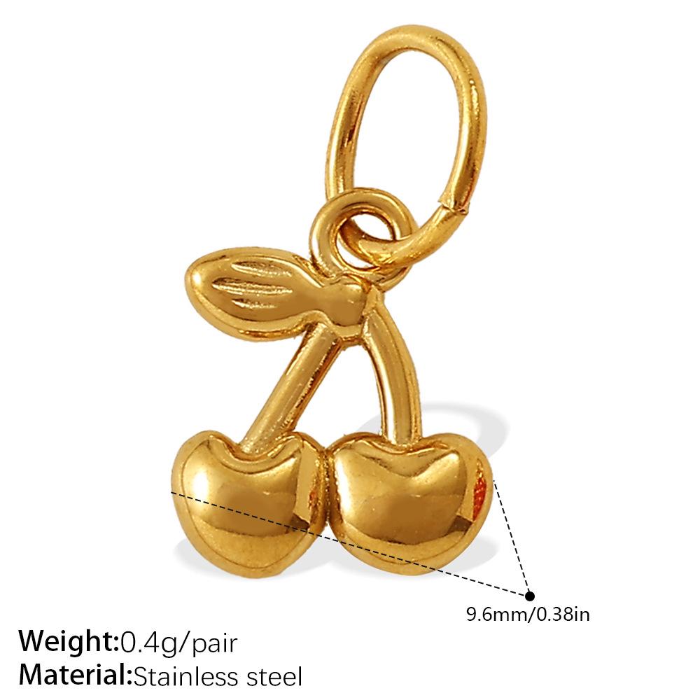 Stainless Steel Cherry Fruit Design Pendant for DIY Bracelets & Necklaces