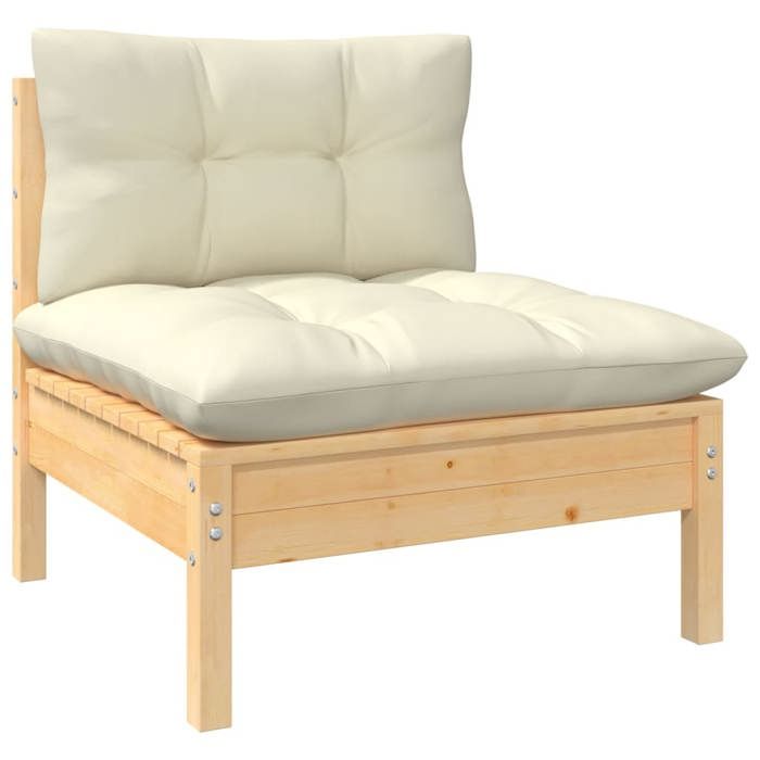 VidaXL Bois de Pin Massif Salon de Jardin 6 pcs avec Coussins Mobilier de Patio Meubles d'Extérieur Mobilier de Jardin 3097079