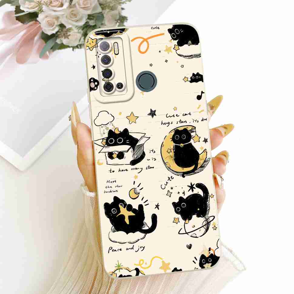 Für Tecno Spark Power 2 Hülle LC8 Niedliche Katze Cartoon Hülle Weiche Silikon Handyhülle Für Tecno SparkPower 2 Power2 Schale
