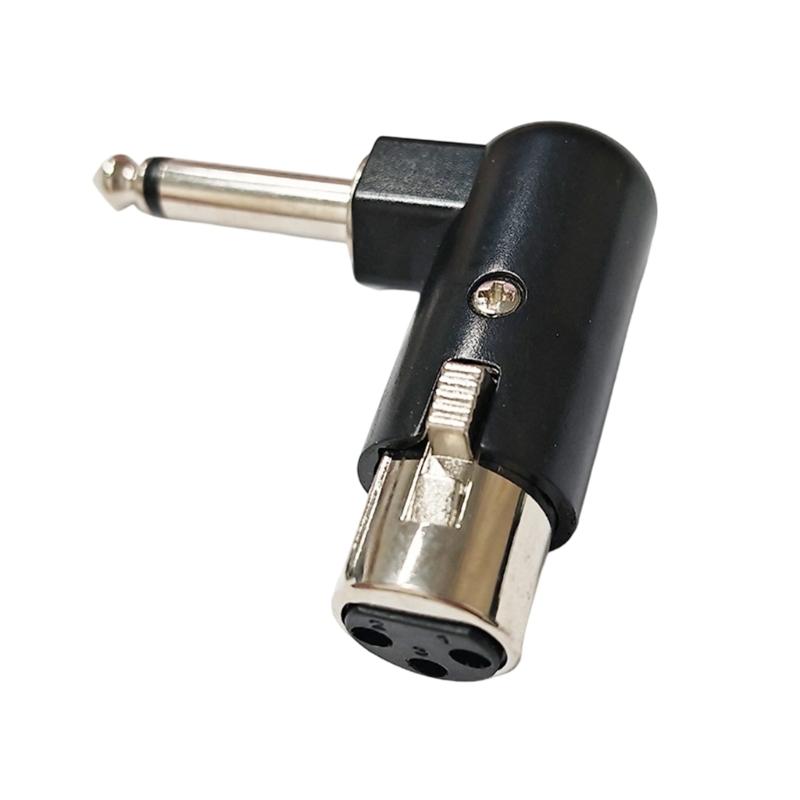 90 Degree Aluminum 6.35mm to XLR 3 Pin Audios Adapter Converter for Recording Equipment and Live Sound Applications