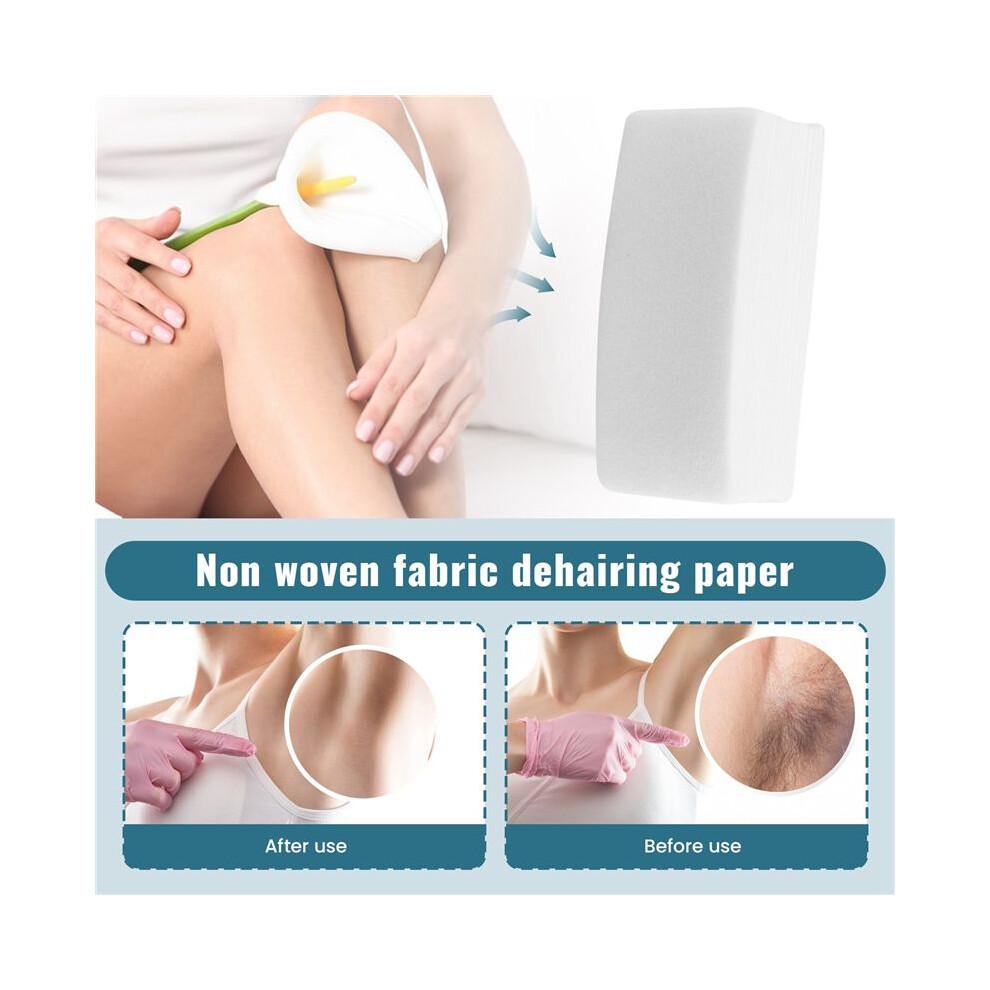 100 PièCes / Ensemble Papiers DéPilatoires Tissu Non Tissé pour Visage Cou Bras Jambe Corps éPilation Papier Cire Outils de Beauté
