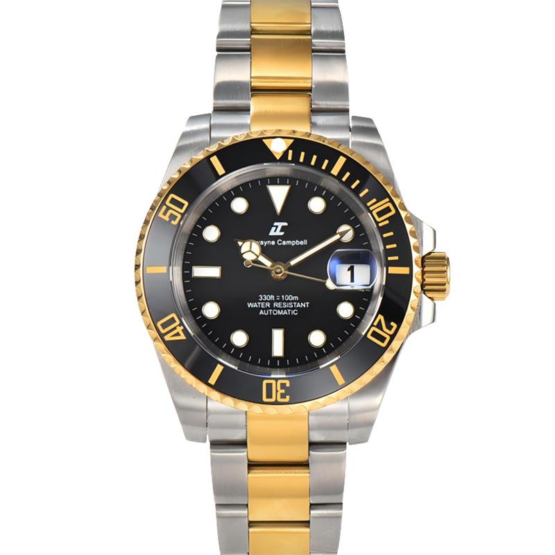 Fully automatic mechanical watch men's business leisure fashion watch full steel belt luminous waterproof watch