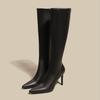 Women Knee High Chelsea Boots Sexy High Heels Shoes Winter New Elegant Pointed Toe Goth High Booties Party Mujer Pumps