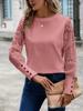 Women's Printed Stand-up Collar Ramie Shirt Top