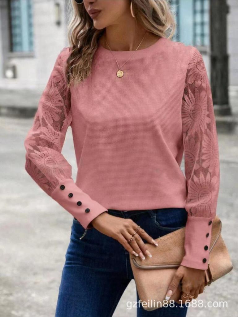 Women's Printed Stand-up Collar Ramie Shirt Top
