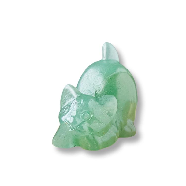 Kristall Katzen Statue Geschnitzter Stein Tier Miniatur Figur Ornament für Heimdekorationen Symbol für Schutz und Glück