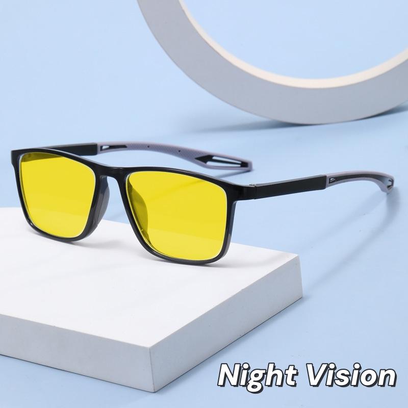 TR90 Ultra Light Night Vision Sport Sunglasses Blue Light Blocking for Computer Car Driving Eye Protection
