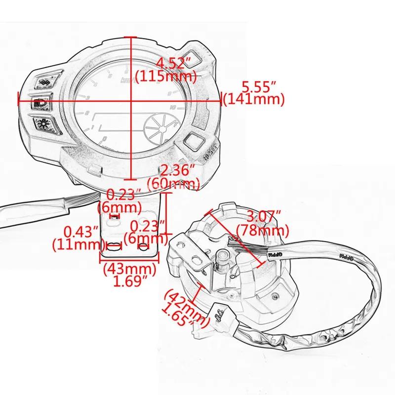 Für Yamaha RXM BWS 125 BWS125 Motorrad 10000 U/min 7 Farben Ölstand LCD Digitale Instrumentierung Tacho Drehzahlmesser Kilometerzähler