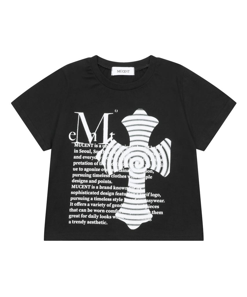 MUCENT Silke Cross Lettering Short Sleeve T-Shirt Unisex (2 Colors)