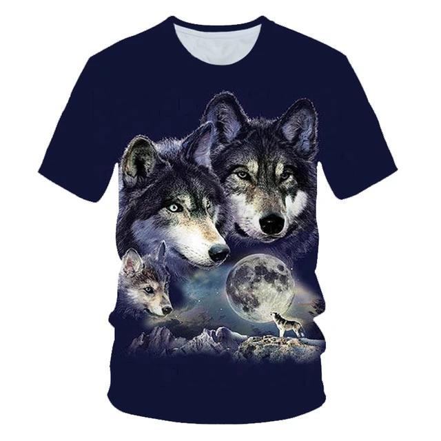 Animal Wolf T Shirt For Boys Print Children Boys Harajuku 3D T Shirt Summer Kids Short Sleeve Girls Tshirt Cartoon Baby T-Shirts
