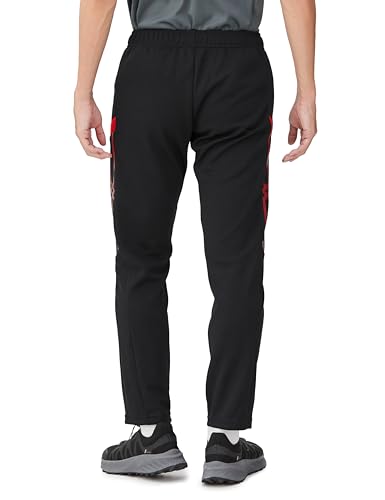 Mizuno MC Line Warm-Up Pants, Sweat-Wicking, Quick-Drying Jersey, Unisex, Size 32MDB110, Black/Chinese Red, M