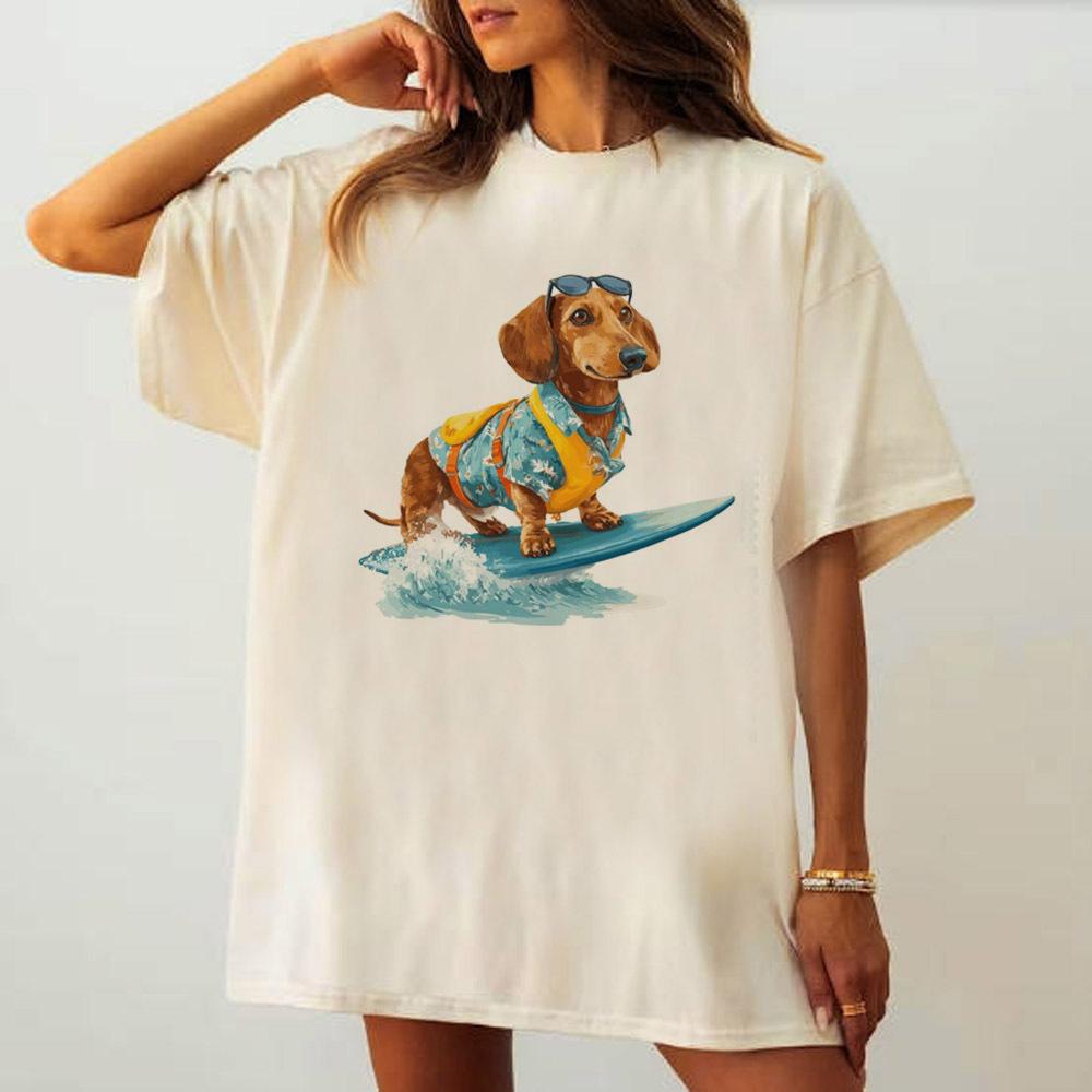 

Dachshund tshirt teen streetwear Grunge Women kawaii 2000s Trendy tshirt kawaii Comfortable Classic Women S