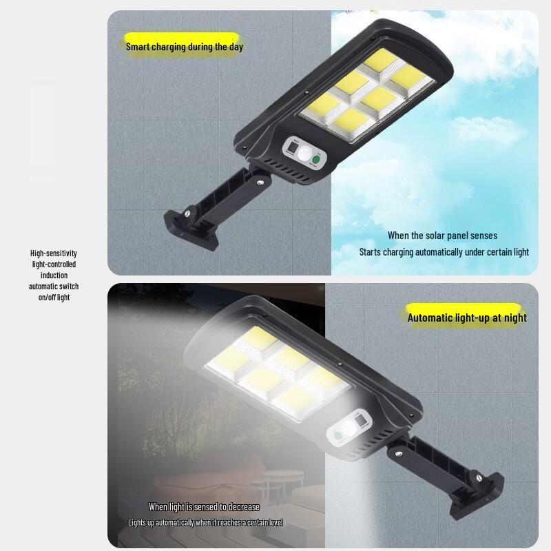 NuFeng Large 6-COB Solar Street Light with Remote (3-Pack)
