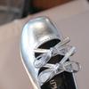New Kids Baby Girl Children Black Gold Silver Wedding Party Princess Leather Soft Bottom Shoes Girls Bow-tie Single Shoes H08093