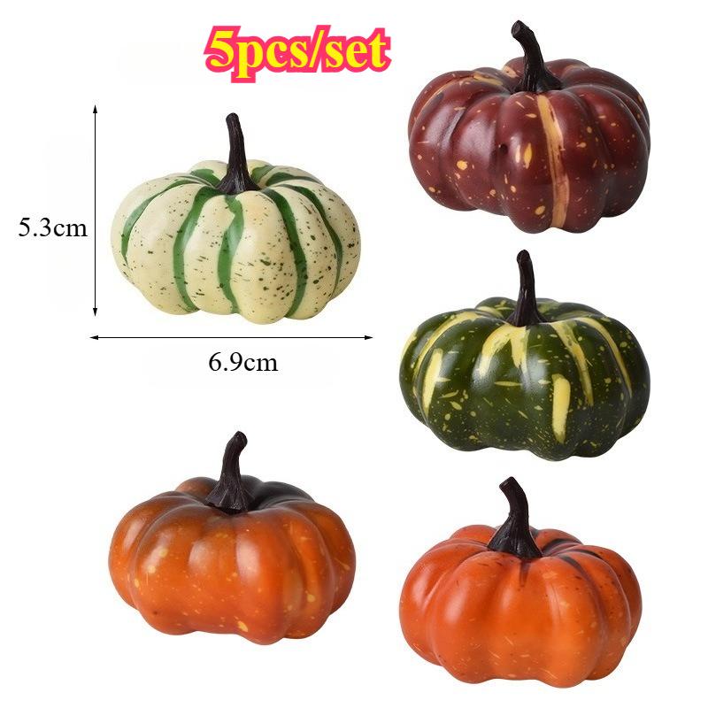 5/10Pcs Artificial Pumpkin Thanksgiving Decorations Mini Fake Pumpkin Autumn Harvest Party Halloween Decorations for Home