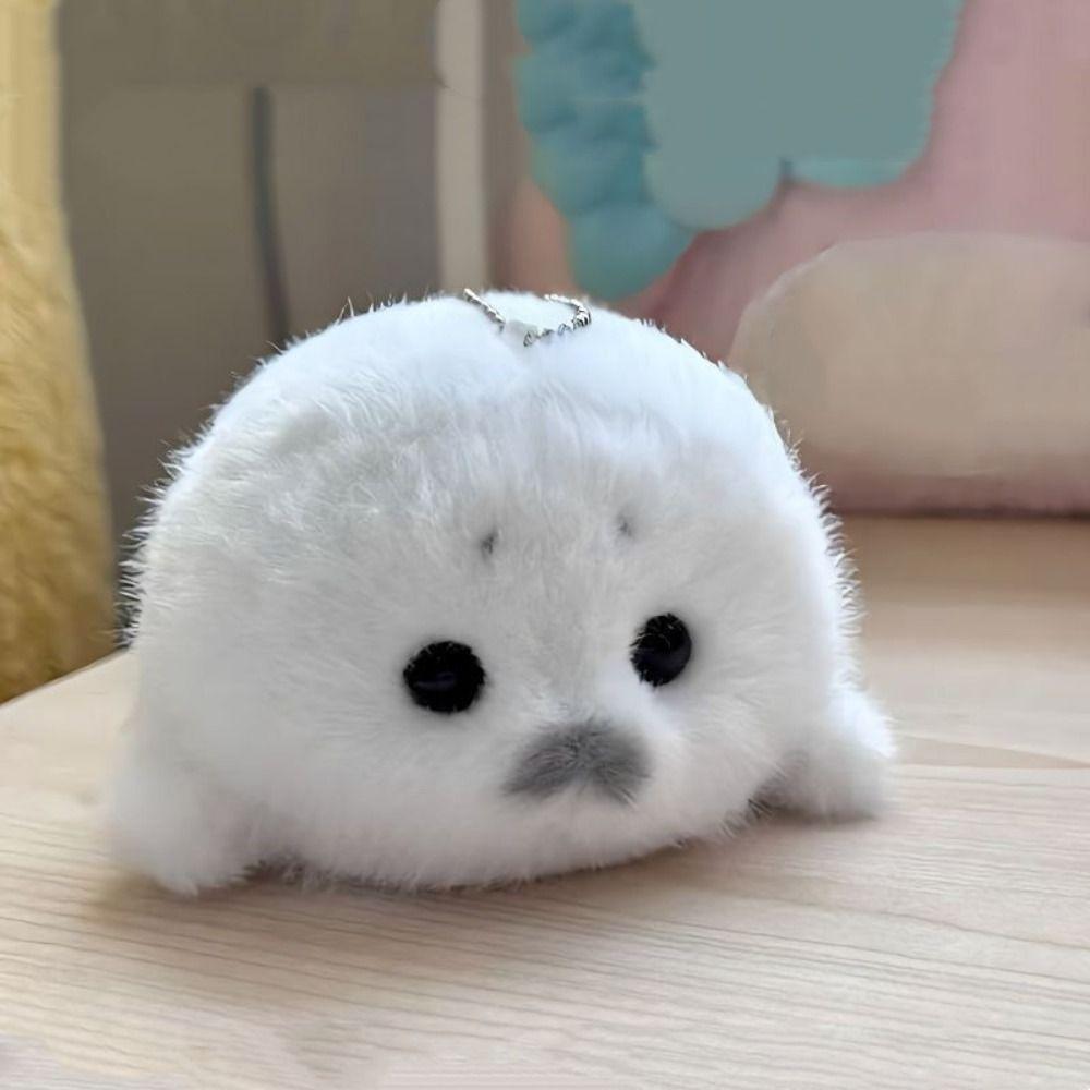 Ocean Animal Seal Stuffed Doll Palm Sized Seal Keychain Cartoon Seal Plush Toy  Backpack