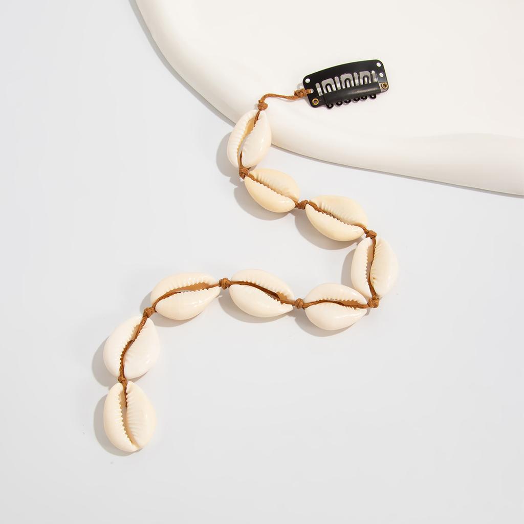 Beach Conch Starfish Scallop Tassel Hair Accessory for Women DIY Summer Beach Long Pendant Braided Wax Thread Hair Decoration Jewelry Charm Hair Clip