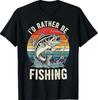 Vintage I'd Rather Be Fishing Graphic Bass T-Shirt