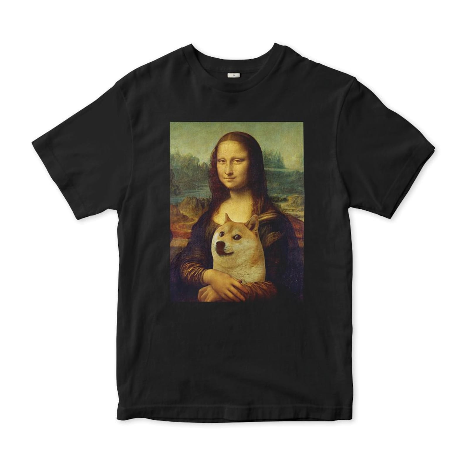 Mona Lisa with Doge Shiba Inu T-Shirt, Men s and Women s Sizes (SHB-34670) M
