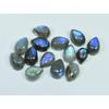 08X11MM Natural Labradorite Blue Fire Pear Cabochon Loose Gemstone 14Pcs Lot C-1117