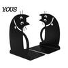 Non-slip Bookend 1 Pair Metal Cat Book Ends, Cute Bookends for Shelves, Decorative Heavy Duty Support Stopper Home Office Desk Bookshelf Decor