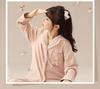 Autumn Winter Rose Embroidered Fleece Pajamas for Girls - Anti-Static, Warm Homewear for Kids