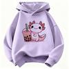 Sudadera con capucha suave y cálida para niños, diseño de ajolote, sudadera infantil linda para niños y niñas, manga larga, sudaderas con capucha casuales