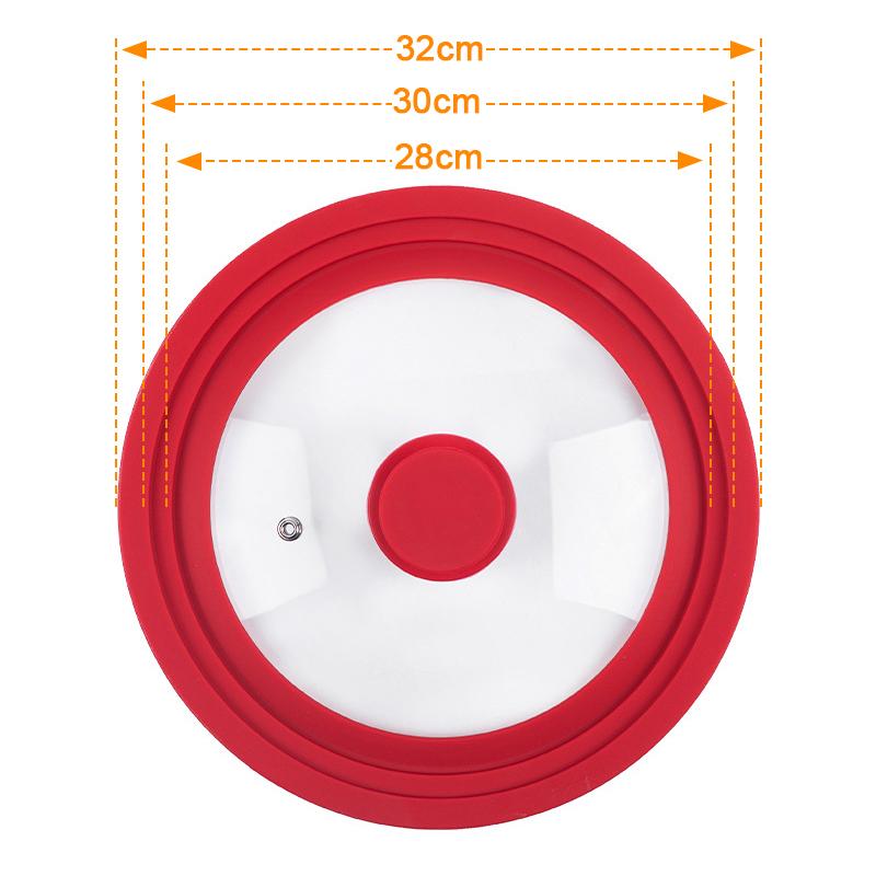 Universal Lid With Tempered Glass Cover Heat Resistant Suitable For Pots Pans And Skillets Silicone Rim Easy Cleaning and Safe